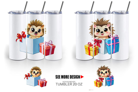 Tumbler Hedgehog Gift Sublimation artnoy 