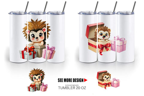 Tumbler Hedgehog Gift Sublimation artnoy 