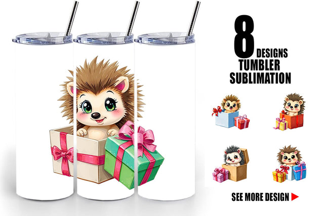 Tumbler Hedgehog Gift Sublimation artnoy 