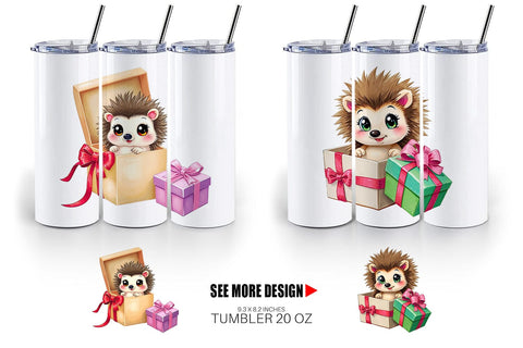 Tumbler Hedgehog Gift Sublimation artnoy 
