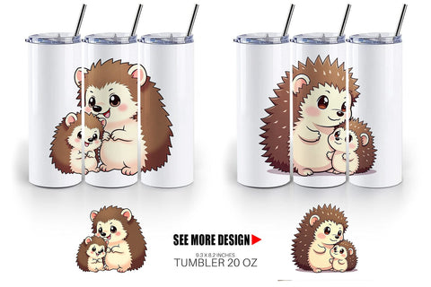 Tumbler Hedgehog Mother's Day Sublimation artnoy 