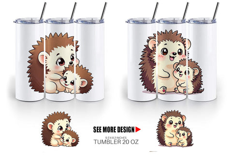 Tumbler Hedgehog Mother's Day Sublimation artnoy 