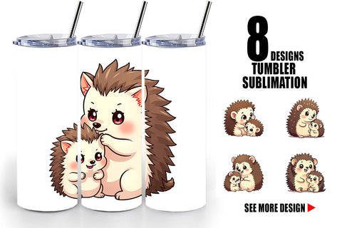 Tumbler Hedgehog Mother's Day Sublimation artnoy 