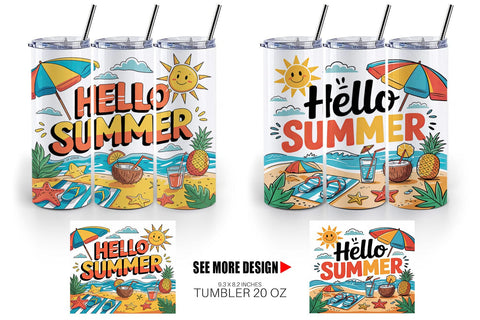 Tumbler Hello Summer Bundle Sublimation Sublimation artnoy 