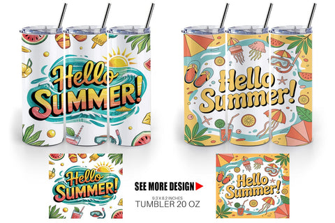 Tumbler Hello Summer Bundle Sublimation Sublimation artnoy 