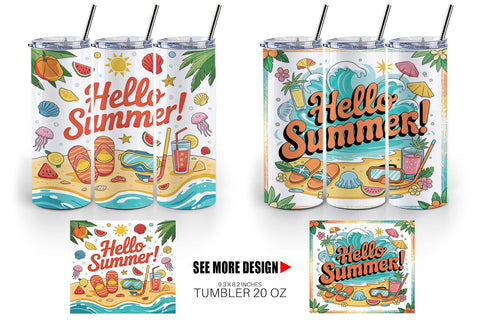 Tumbler Hello Summer Bundle Sublimation Sublimation artnoy 