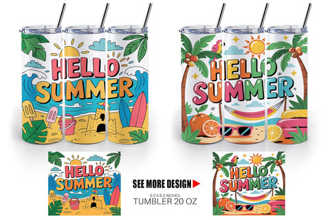 Tumbler Hello Summer Bundle Sublimation Sublimation artnoy 