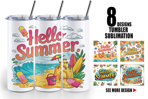 Tumbler Hello Summer Bundle Sublimation Sublimation artnoy 