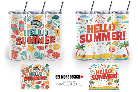 Tumbler Hello Summer Bundle Sublimation Sublimation artnoy 