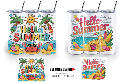 Tumbler Hello Summer Bundle Sublimation Sublimation artnoy 