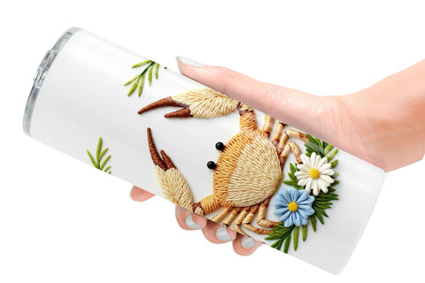 Tumbler Hermit Crab Embroidery Sublimation artnoy 