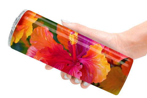 Tumbler Hibiscus Flower Pattern Sublimation artnoy 