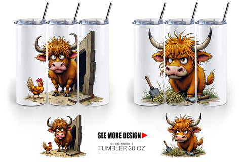 Tumbler Highland Moo Sublimation artnoy 