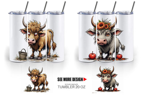Tumbler Highland Moo Sublimation artnoy 