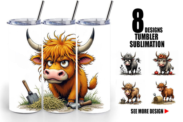 Tumbler Highland Moo Sublimation artnoy 