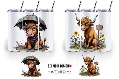 Tumbler Highland Moo Sublimation artnoy 