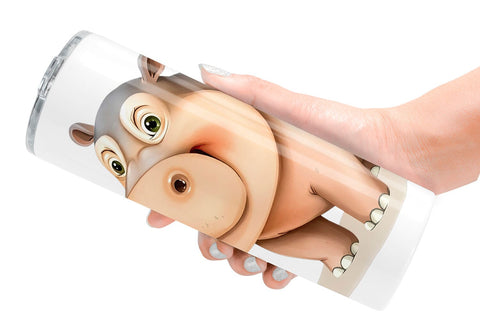 Tumbler Hippopotamus Wildlife Sublimation artnoy 