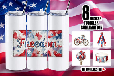 Tumbler Holiday Parade Patchwork Watercolor Sublimation artnoy 