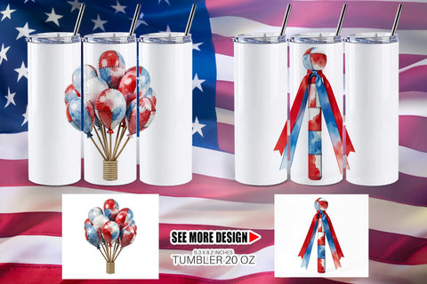 Tumbler Holiday Parade Patchwork Watercolor Sublimation artnoy 