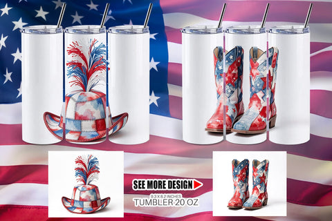 Tumbler Holiday Parade Patchwork Watercolor Sublimation artnoy 