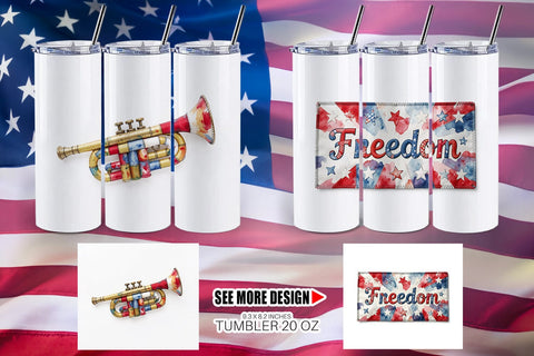 Tumbler Holiday Parade Patchwork Watercolor Sublimation artnoy 