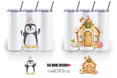 Tumbler Holiday Pastel Icons Sublimation artnoy 