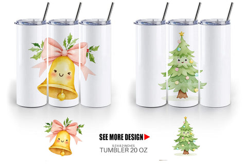 Tumbler Holiday Pastel Icons Sublimation artnoy 