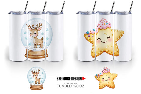 Tumbler Holiday Pastel Icons Sublimation artnoy 