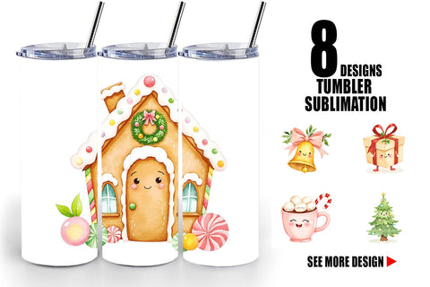 Tumbler Holiday Pastel Icons Sublimation artnoy 