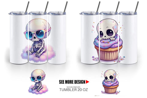 Tumbler Holographic Skeletons Sublimation artnoy 