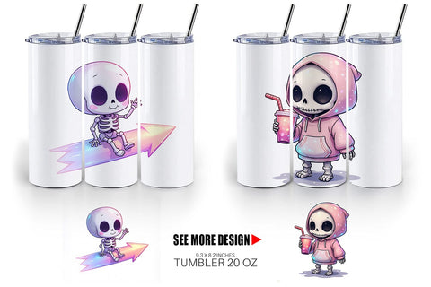 Tumbler Holographic Skeletons Sublimation artnoy 