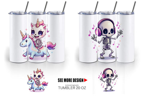 Tumbler Holographic Skeletons Sublimation artnoy 