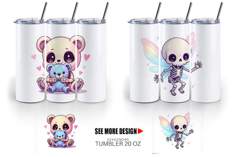 Tumbler Holographic Skeletons Sublimation artnoy 