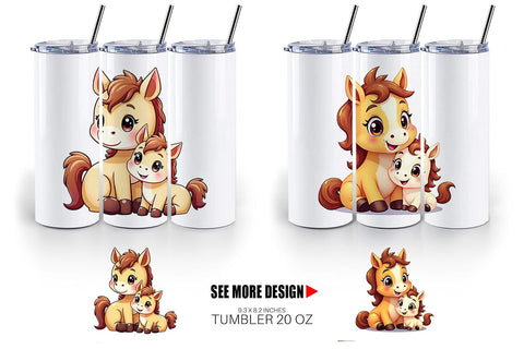 Tumbler Horse Mother's Day Sublimation artnoy 