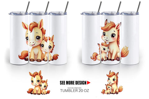 Tumbler Horse Mother's Day Sublimation artnoy 