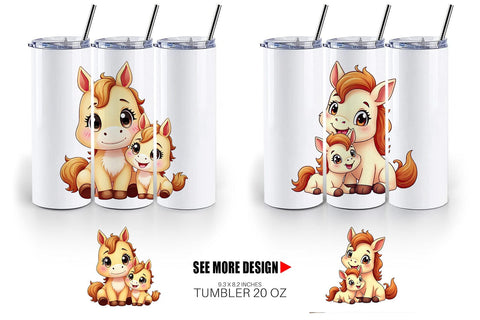 Tumbler Horse Mother's Day Sublimation artnoy 