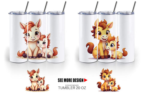 Tumbler Horse Mother's Day Sublimation artnoy 
