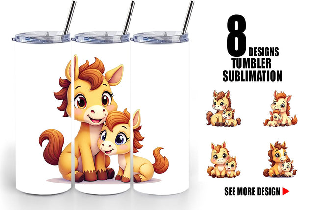 Tumbler Horse Mother's Day Sublimation artnoy 