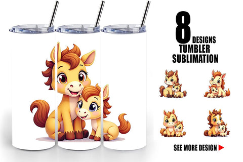 Tumbler Horse Mother's Day Sublimation artnoy 