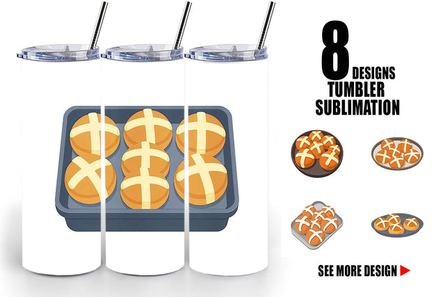 Tumbler Hot Cross Buns Sublimation artnoy 