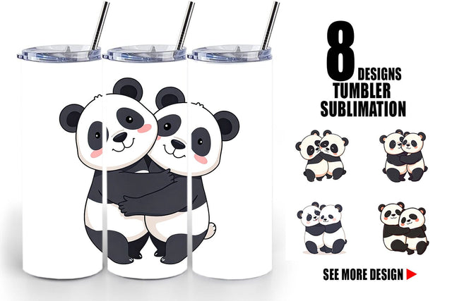 Tumbler Hugging Panda Sublimation artnoy 