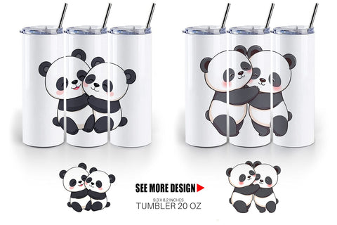 Tumbler Hugging Panda Sublimation artnoy 