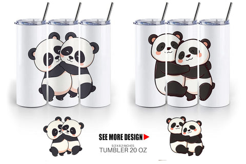 Tumbler Hugging Panda Sublimation artnoy 