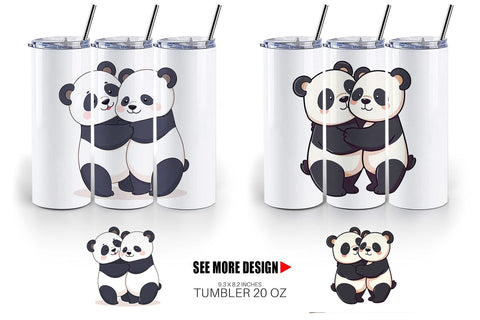 Tumbler Hugging Panda Sublimation artnoy 