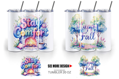 Tumbler Hygge Fall Snuggle Quotes Sublimation artnoy 