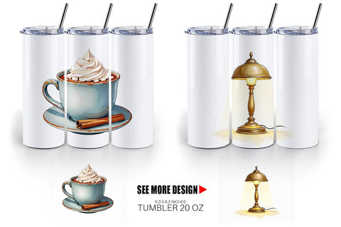 Tumbler Hygge Reading Nook Sublimation artnoy 