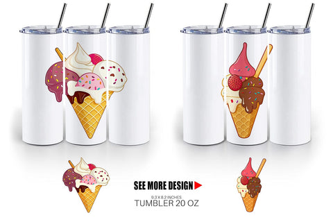 Tumbler Ice Cream Cone Sublimation artnoy 