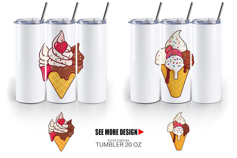 Tumbler Ice Cream Cone Sublimation artnoy 