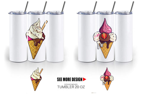 Tumbler Ice Cream Cone Sublimation artnoy 