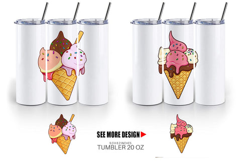 Tumbler Ice Cream Cone Sublimation artnoy 